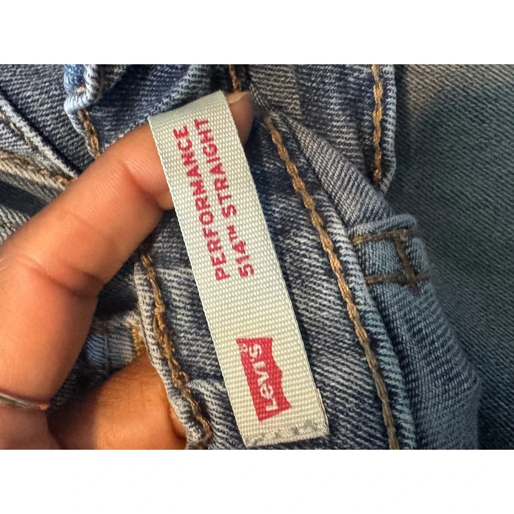 Levis 514 Performance Straight Leg Jeans Medium Wash Blue Boys Size 6 Regular